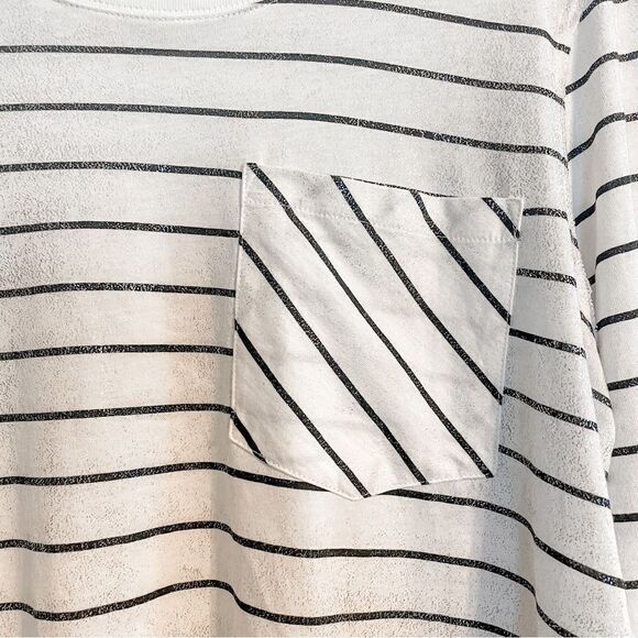 ATM Cotton Stripe T-Shirt Dress Sparkle M - Picture 7 of 8